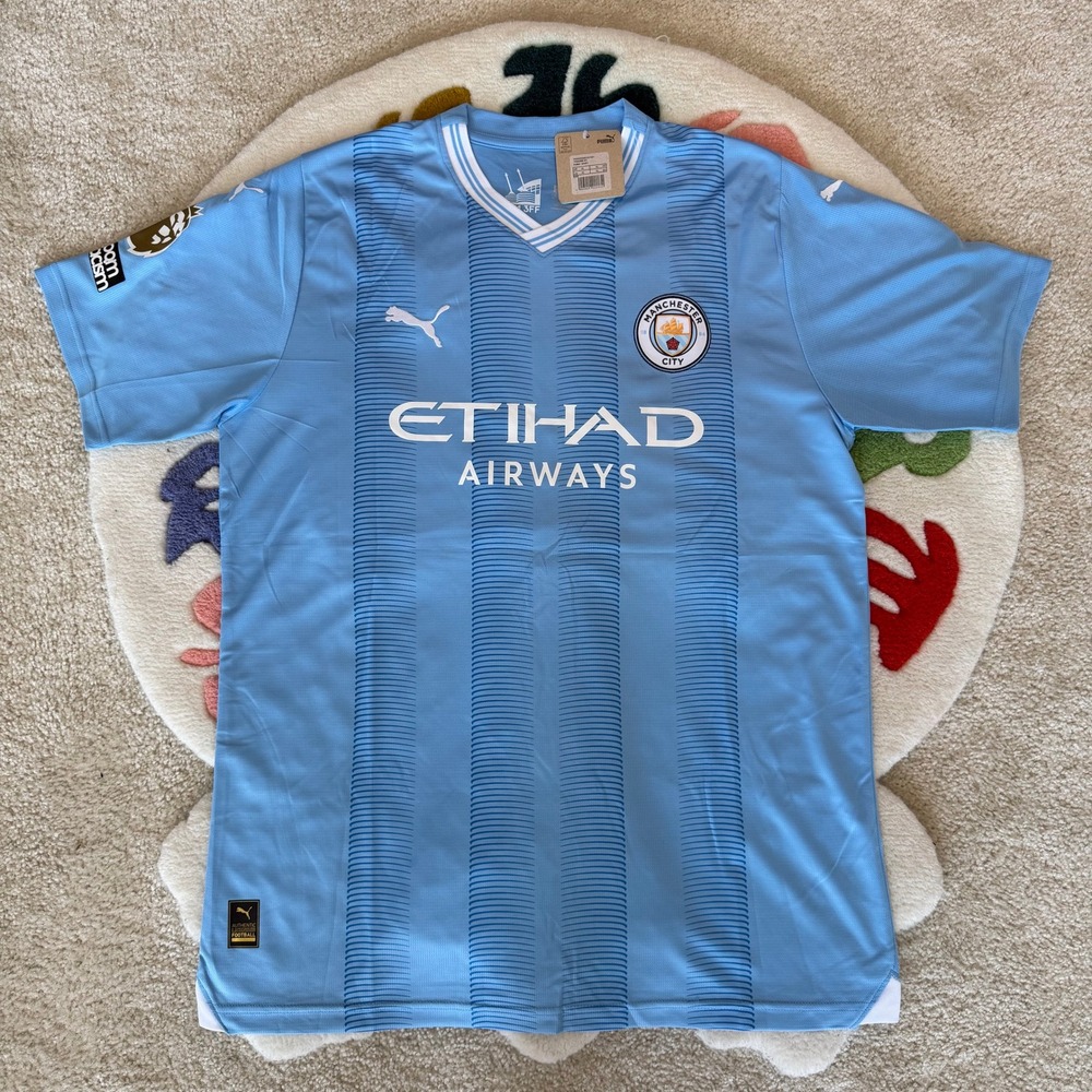 Puma Manchester City Haaland 9 Home Jersey 2023/24 Blue Mens Size Medium